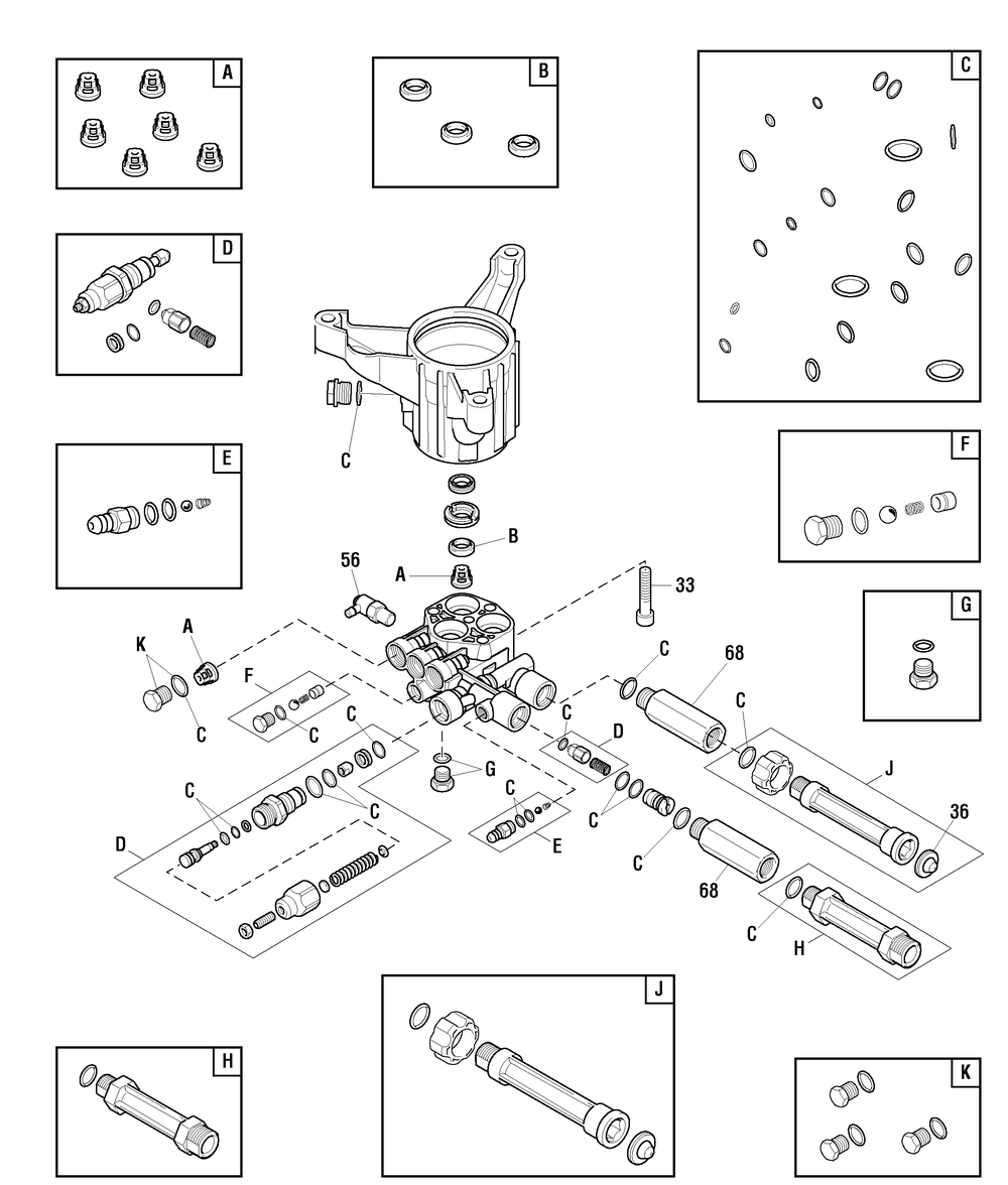 Pump (80012707) Diagram and Parts List for 020662-01  Briggs and Stratton Pressure Washer